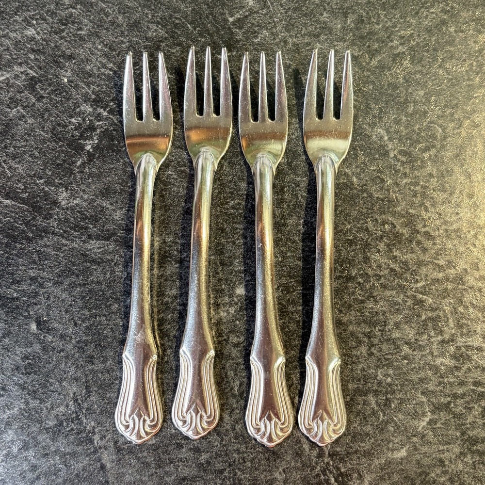 4- Oneida Roger's Co Stainless Appetizer Cocktail Forks 5.5"